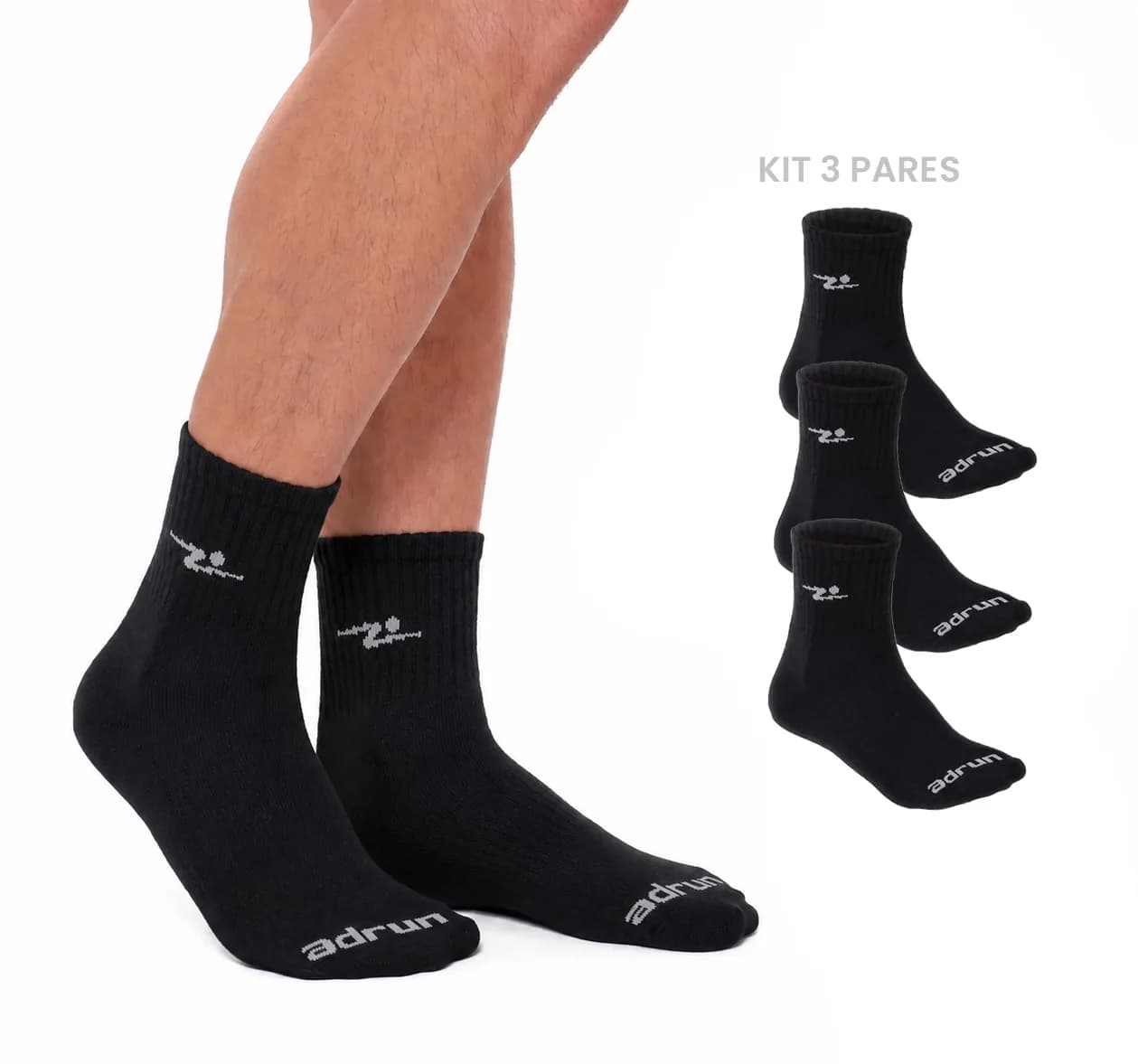 Kit com 3 Meias Masculino Cano Médio 38/43 — imagem 1 de 10