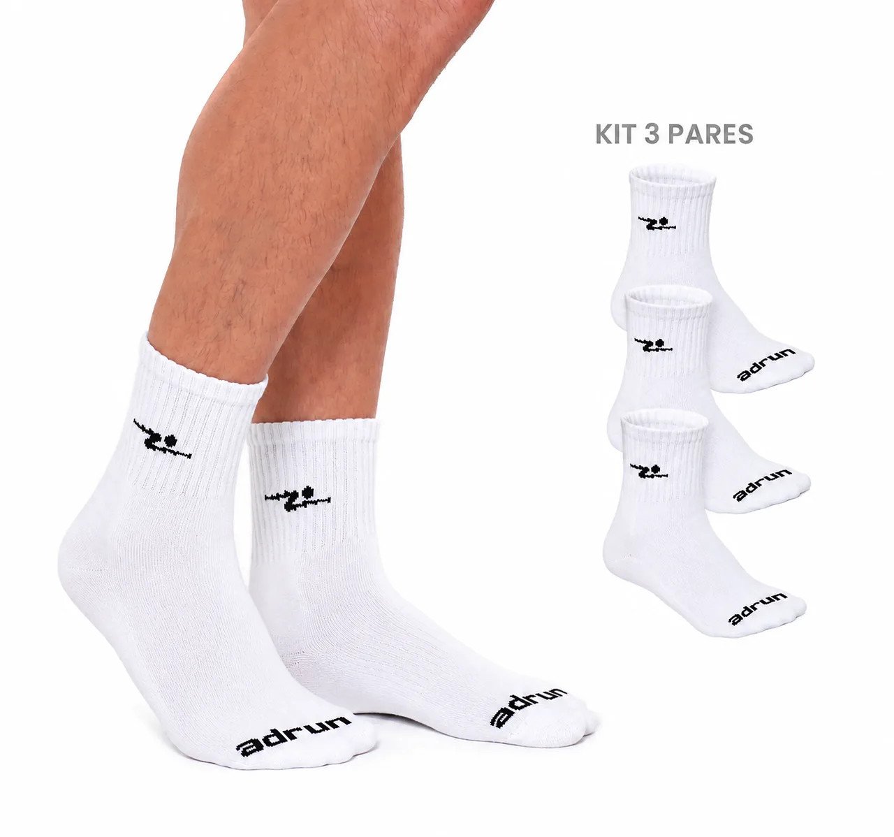 Tênis Kit com 3 Meias Masculino Cano Médio 38/43 — foto alternativa